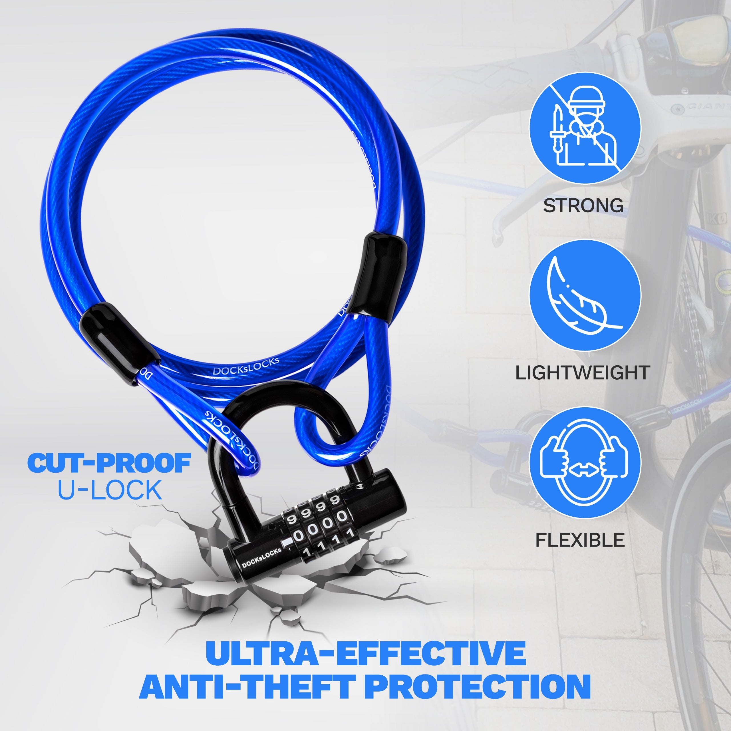 Anti theft cable on a bike online